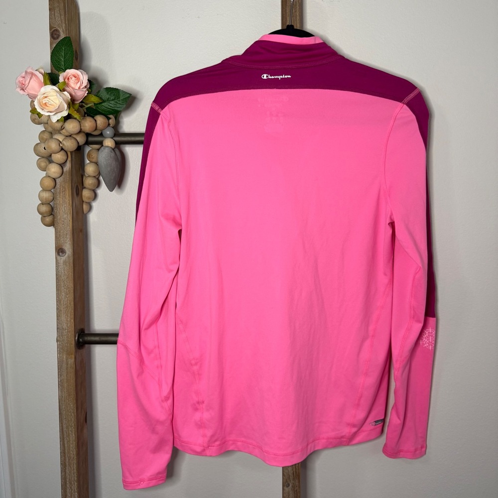 Champion Performax Pink Half Zip Long Sleeve Athletic Pullover Top Medium - Picture 4 of 8